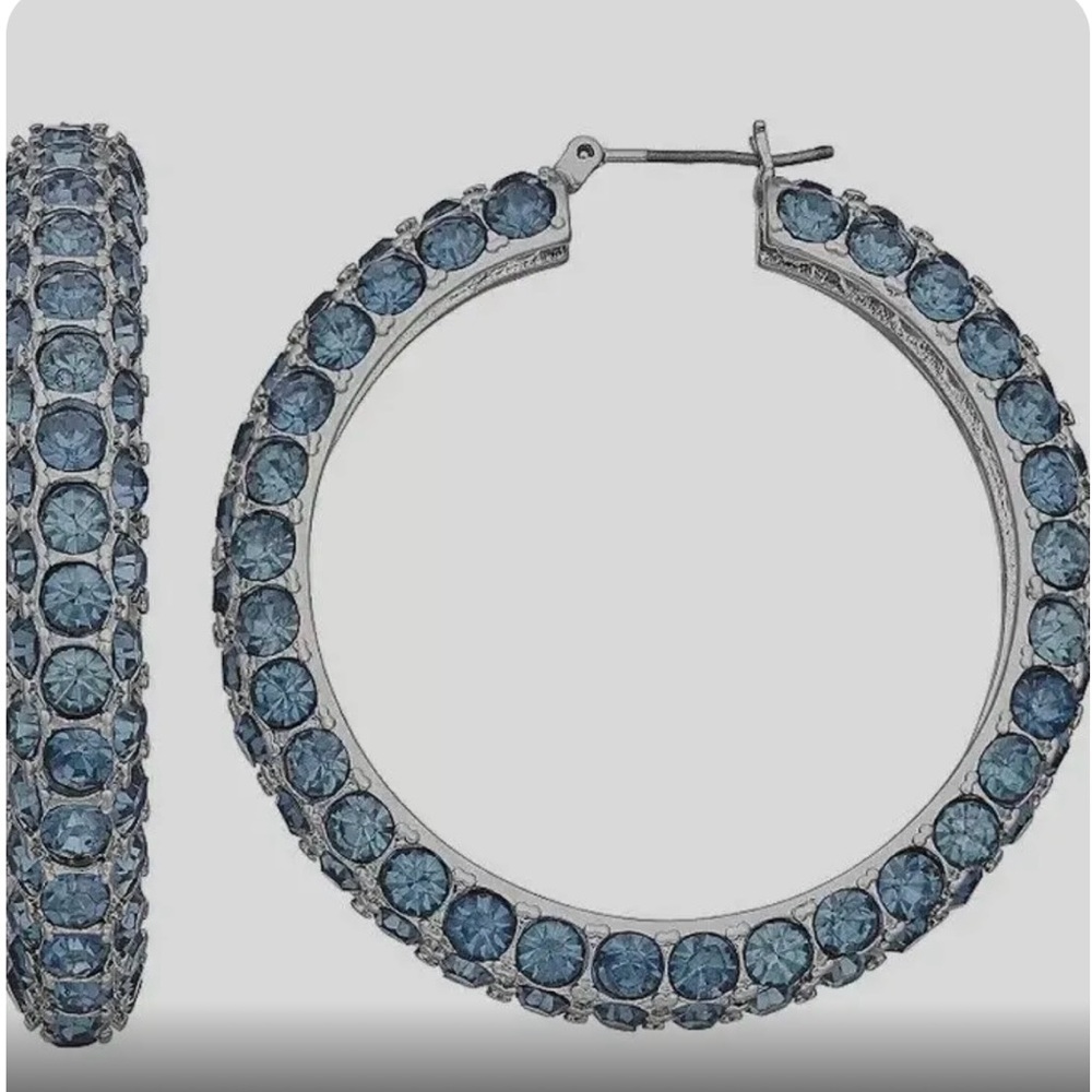 Simply Vera Wang Rhinestone women’s hoop earrings.